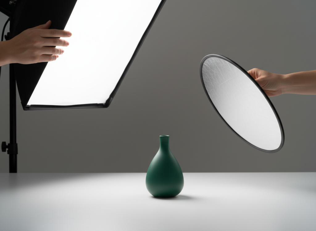 Réglage lumière studio pour photo produit